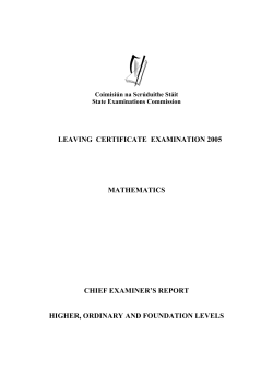 CE Report, LC Maths 05 - State Examination Commission