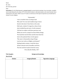 Diction Imagery/Details Figurative Language