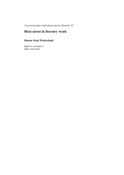 Heat stress in forestry work - Epsilon Open Archive