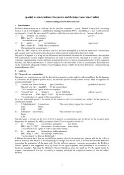 Spanish se-constructions: the passive and the