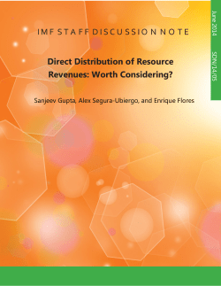 Direct Distribution of Resource Revenues: Worth Considering?