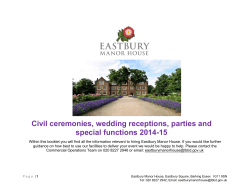 Civil ceremonies, wedding receptions, parties and special functions
