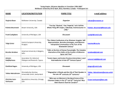 NAME LOCATION/INSTITUTION PAPER TITLE e