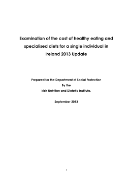 Examination of the cost of consuming a healthy eating diet in Ireland