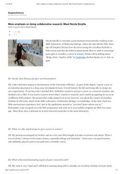 More emphasis on doing collaborative research: Meet Nicola Smyllie