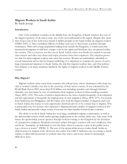 Migrant Workers in Saudi Arabia