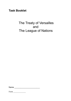 The Treaty of Versailles and The League of Nations