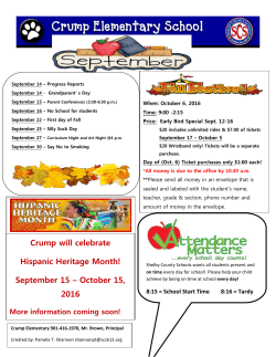Crump will celebrate Hispanic Heritage Month! September 15