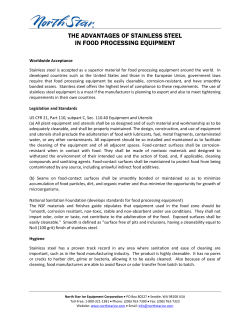 the advantages of stainless steel in food processing equipment