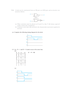 Complete the following timing diagram for the latch. 11.3 This