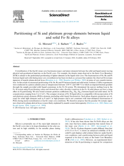 Partitioning of Si and platinum group elements