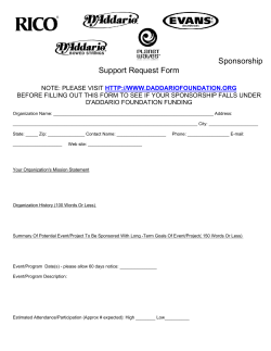 Sponsorship Support Request Form