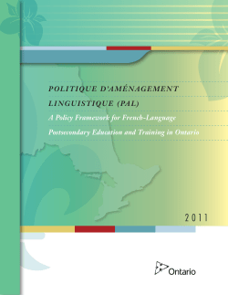 Politique d`am&eacute;nagement linguistique