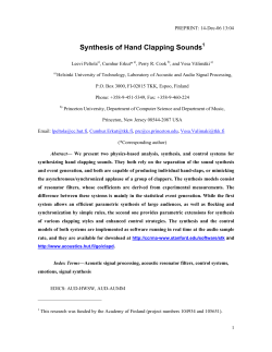 Synthesis of Hand Clapping Sounds