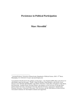 Persistence in Political Participation Marc