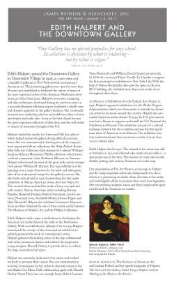 Edith Halpert and the Downtown Gallery CHECKLIST
