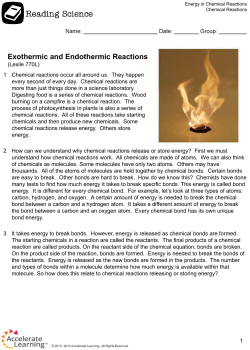 Exothermic and Endothermic Reactions