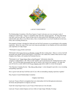 Devotionals Camp Geiger