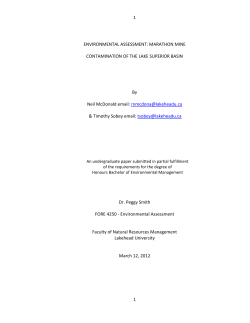 MARATHON MINE CONTAMINATION OF THE LAKE SUPERIOR