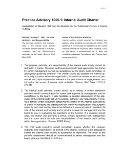 Practice Advisory 1000-1: Internal Audit Charter
