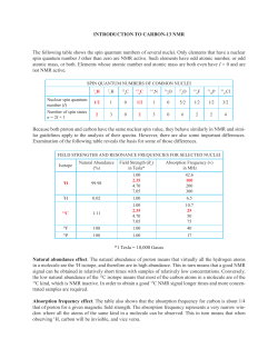 INTRODUCTION TO CARBON-13 NMR The following table shows