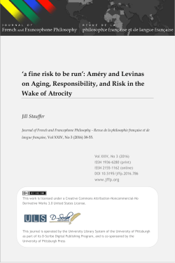 Journal of French and Francophone Philosophy / Revue de la