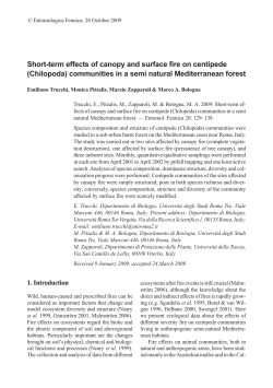 Short-term effects of canopy and surface fire on centipede