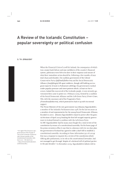 A Review of the Icelandic Constitution &ndash; popular sovereignty or