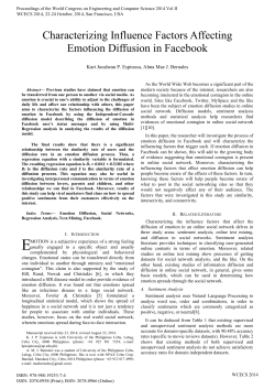 Characterizing Influence Factors Affecting Emotion Diffusion in