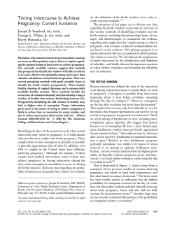 Timing Intercourse to Achieve Pregnancy: Current Evidence