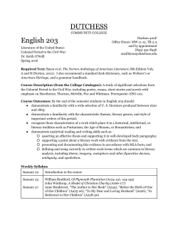 DUTCHESS English 203 - Dutchess Community College