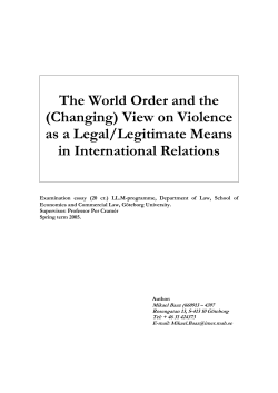The World Order and the (Changing) View on Violence as