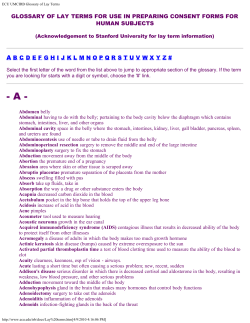 ECU UMCIRB Glossary of Lay Terms