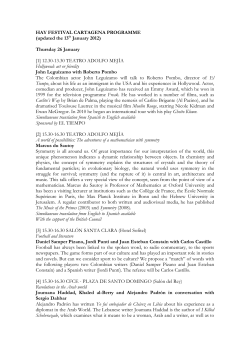 HAY FESTIVAL CARTAGENA PROGRAMME (updated the 13th