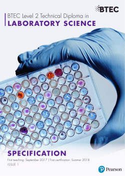 Pearson BTEC Level 2 Technical Diploma in Laboratory