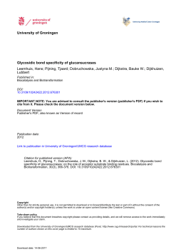 Glycosidic bond specificity of glucansucrases Leemhuis