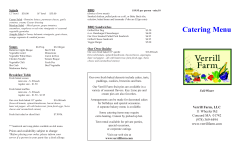 Catering Menu - Verrill Farm