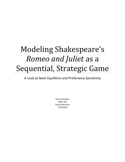 Modeling Shakespeare`s Romeo and Juliet as a Sequential