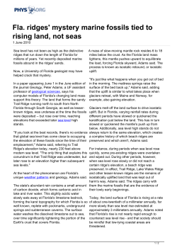 Fla. ridges` mystery marine fossils tied to rising land, not