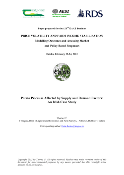 Potato Prices as Affected by Supply and Demand Factors: An Irish