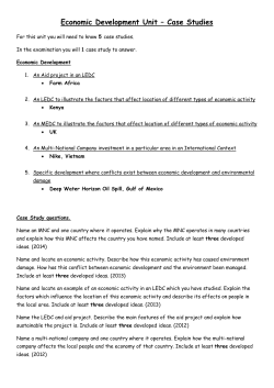 Economic Development Unit &ndash; Case Studies