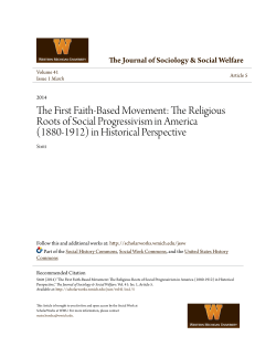 The First Faith-Based Movement: The Religious Roots of Social