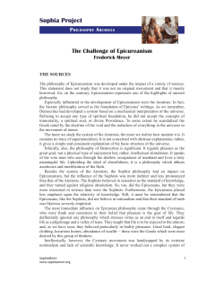 The Challenge of Epicureanism