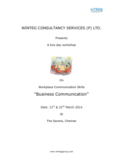 Business Communication - WINTEG Consultancy Services Pvt. Ltd.