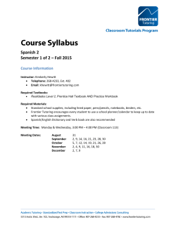 Spanish 2 Semester 1 of 2 &ndash; Fall 2015