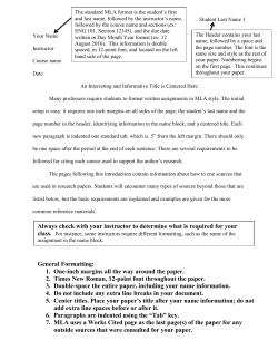 MLA Format Guide