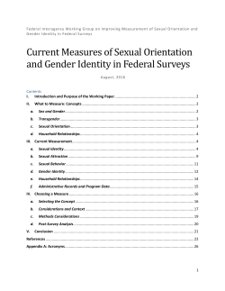 Current Measures of Sexual Orientation and Gender Identity in