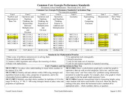 Common Core Georgia Performance Standards