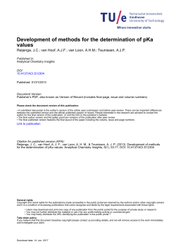 Development of methods for the determination of pKa values
