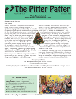 December 2015 - Wesley Memorial School